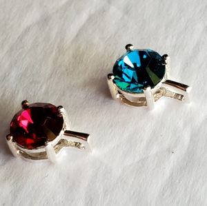Two STS 925 Pendant Charms‎ Blue & Red Stones